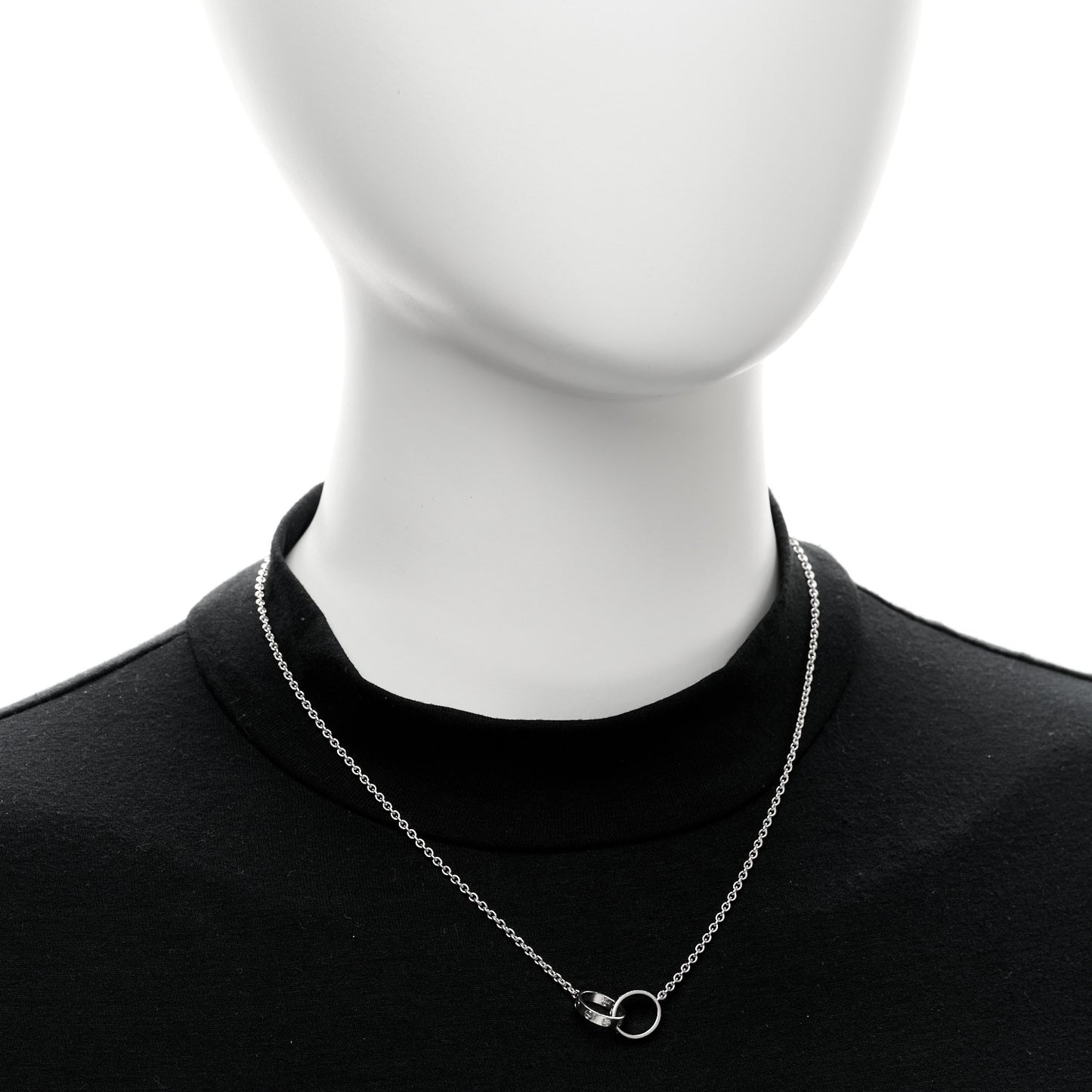 18K White Gold Interlocking LOVE Necklace