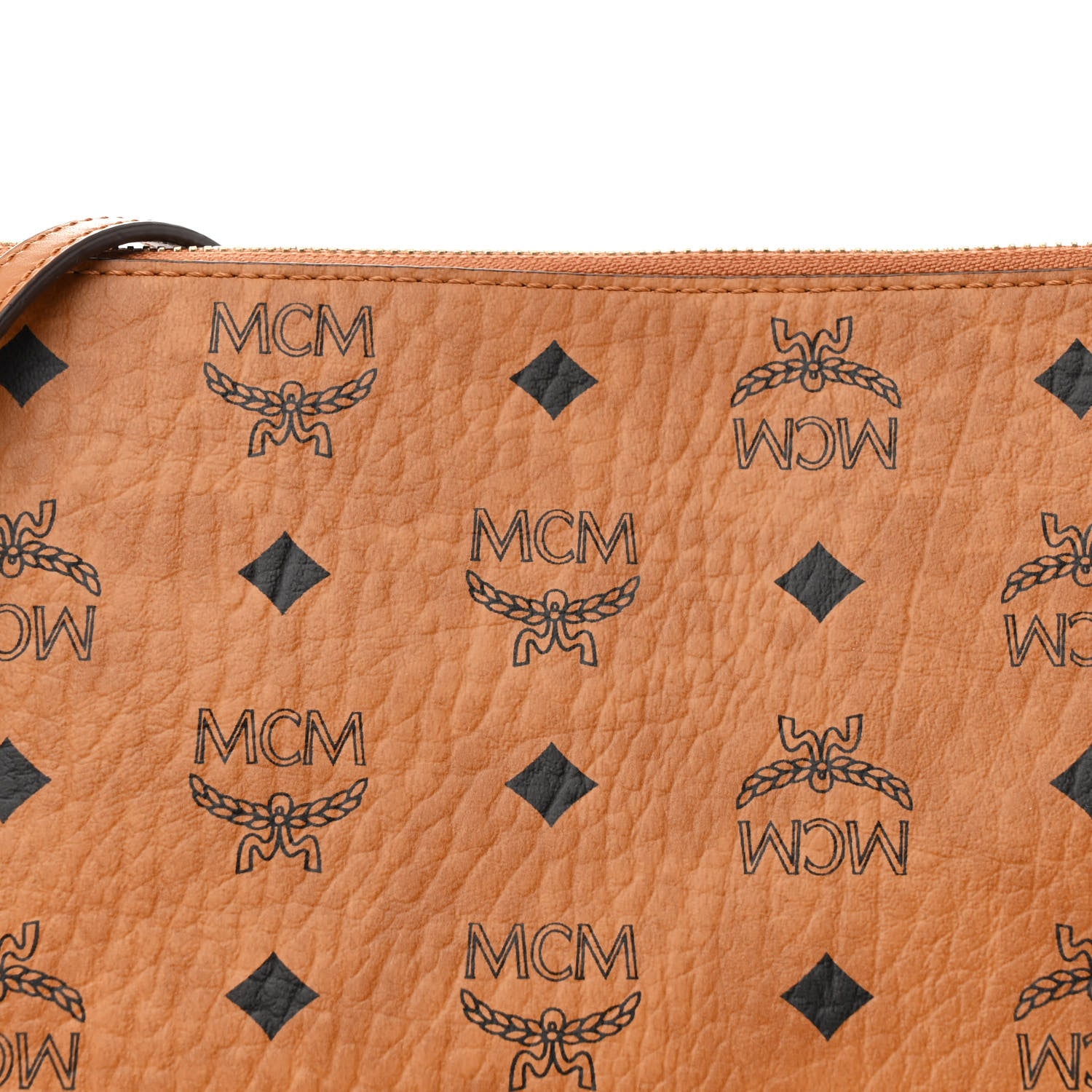 MCM Visetos Medium Crossbody Pouch Cognac 8 of 10