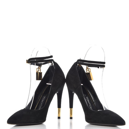 Tom Ford Suede Ankle-Lock Pumps 35 Black 5 of 12