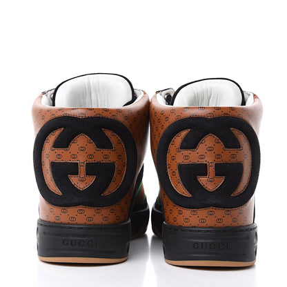 Gucci X DAPPER DAN Calfskin Suede GG Micro Monogram Mens High Top Sneakers 9 Brown 5 of 9