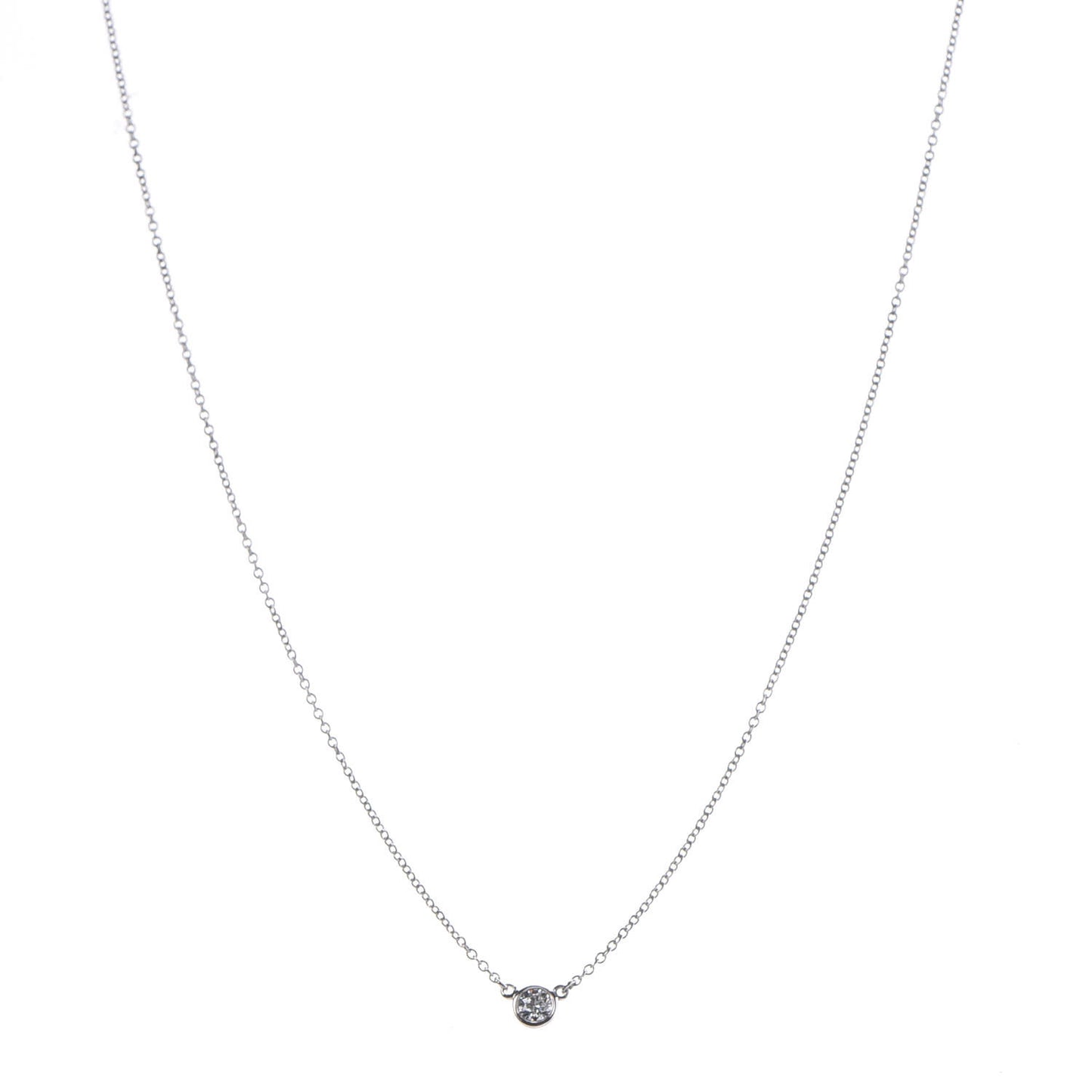 Platinum Diamond .12ct Elsa Peretti Diamonds by the Yard Pendant Necklace