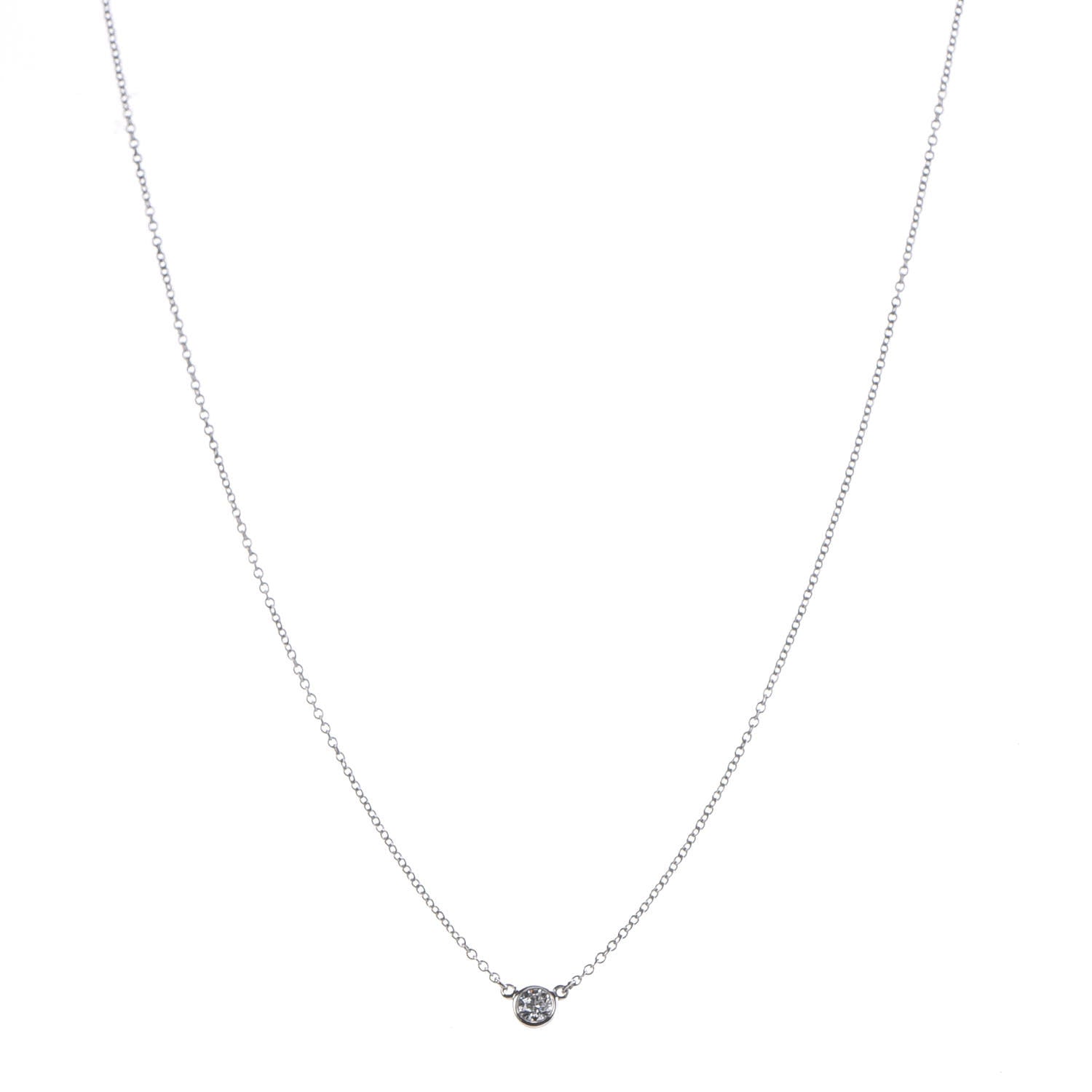 Tiffany Platinum Diamond .12ct Elsa Peretti Diamonds by the Yard Pendant Necklace 1 of 8
