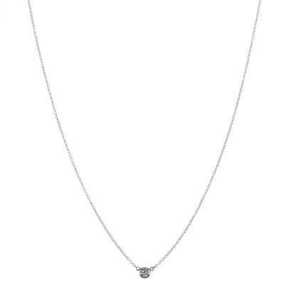 Tiffany Platinum Diamond .12ct Elsa Peretti Diamonds by the Yard Pendant Necklace 1 of 8