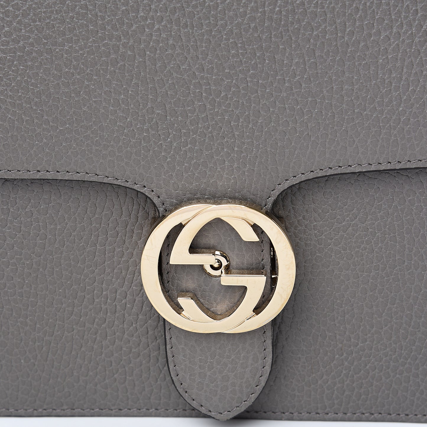 Dollar Calfskin Interlocking G Shoulder Bag Loess