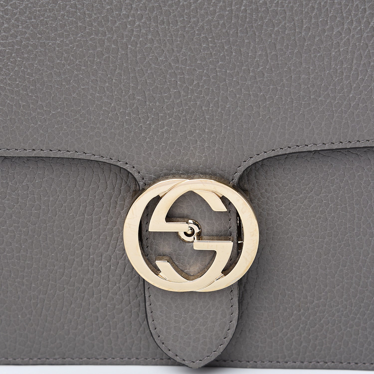 Gucci Dollar Calfskin Interlocking G Shoulder Bag Loess 9 of 9
