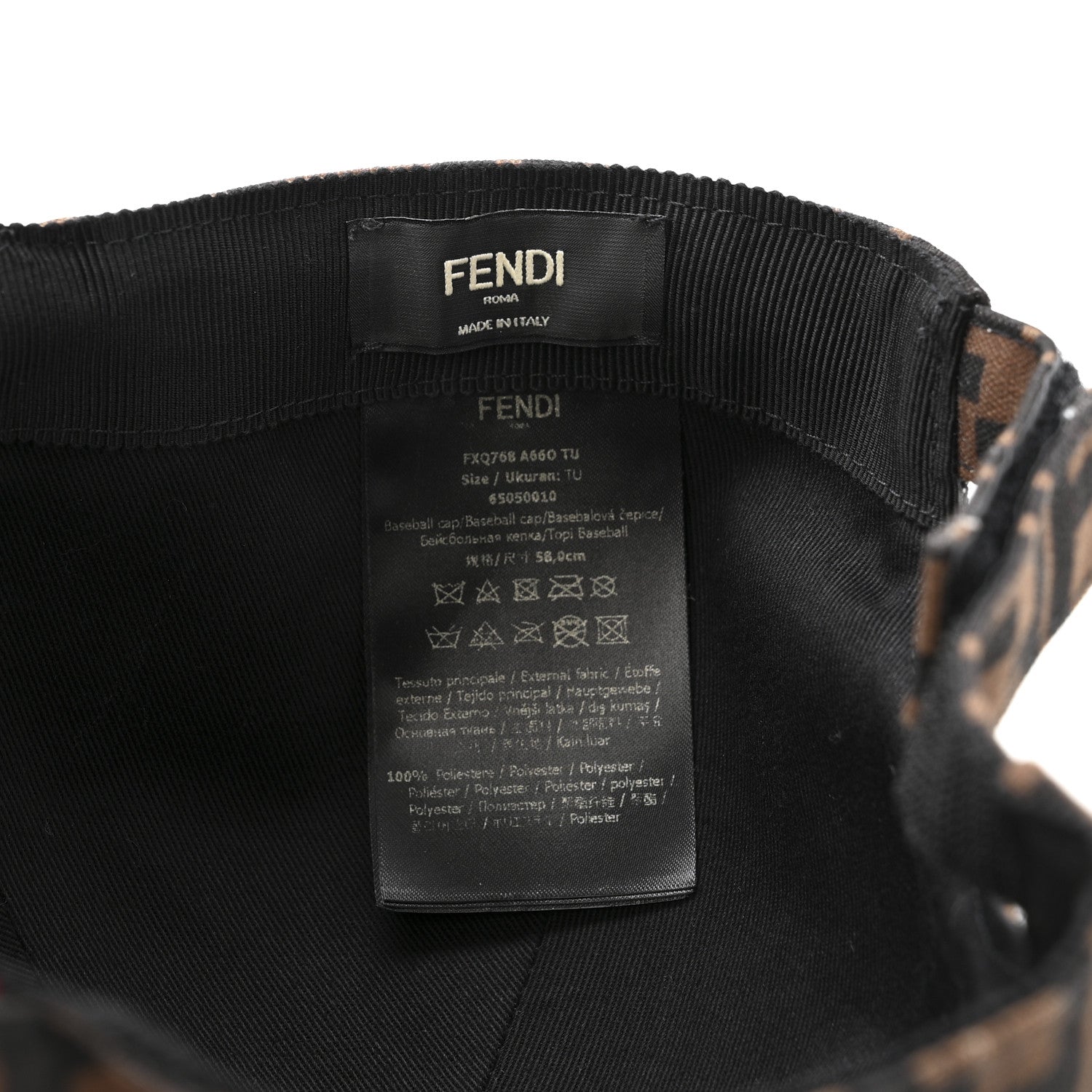 Fendi Canvas FF Reloaded Baseball Hat  Tobacco Red 8 of 8