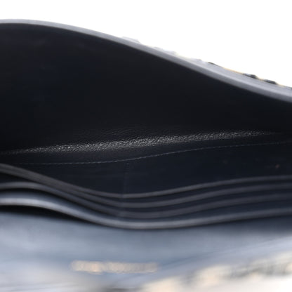Christian Dior Oblique Saddle Chain Long Wallet Blue 5 of 10