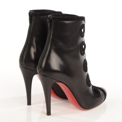 Christian Louboutin Shiny Calf Velour Et Trott 100 Ankle Boots 37.5 Black 4 of 7