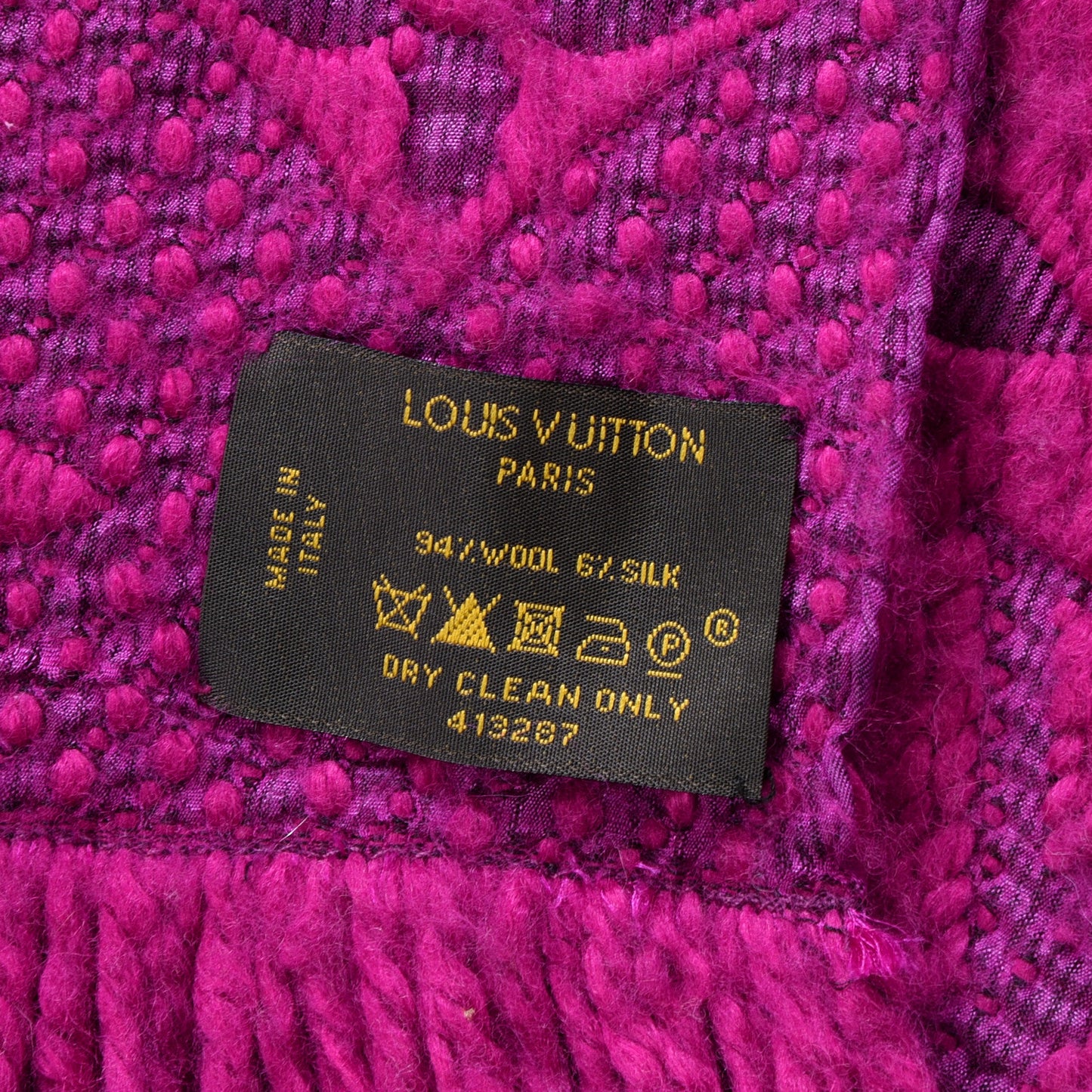 Wool Silk Logomania Scarf Purple
