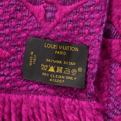 Louis Vuitton Wool Silk Logomania Scarf Purple 4 of 4