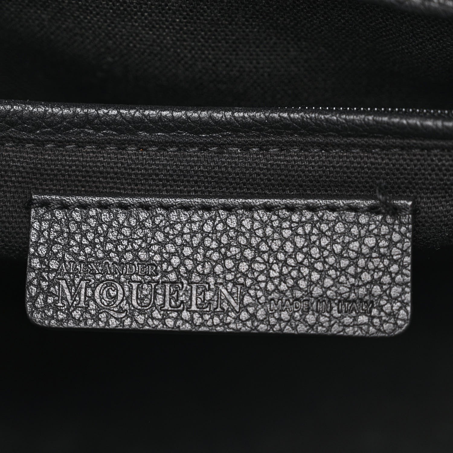 Alexander McQueen Pebbled Calfskin Small Skull Padlock Zip Around Tote Black 6 of 14