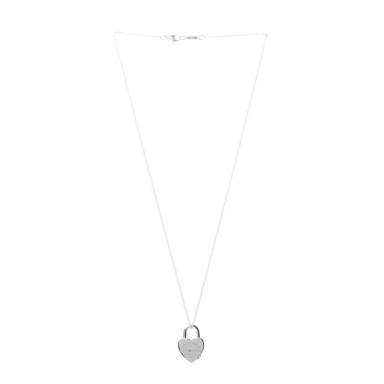 Tiffany Sterling Silver Return to Heart Lock Pendant Necklace 3 of 4