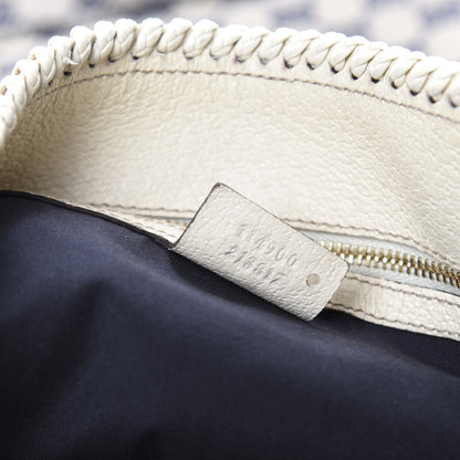 Gucci Monogram Large Horsebit Chain Hobo Navy 9 of 10