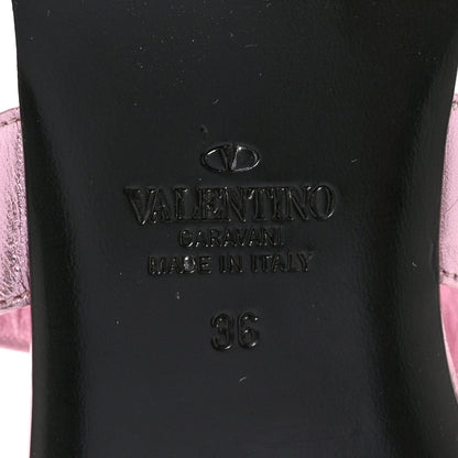 Valentino Garavani Metallic Nappa Roman Stud Flat Slide Sandals 36 Giacinto 8 of 12