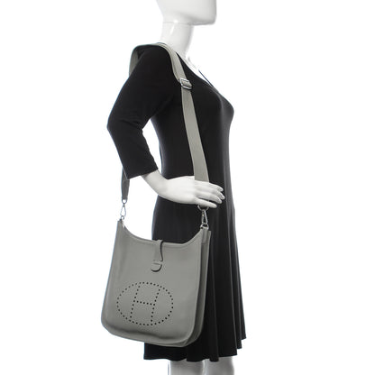 Hermes Taurillon Clemence Evelyne III PM Gris Mouette 2 of 9