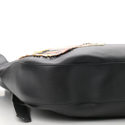 Gucci Calfskin Web Tiger Embroidered Extra Large Dionysus Hobo Black 9 of 15