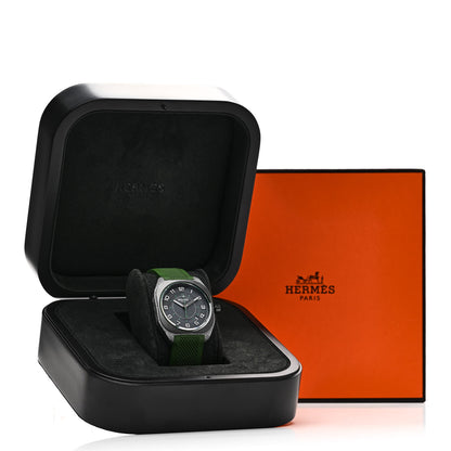 Hermes Glass Fiber Ceramic Rubber 39mm H08 Automatic Watch Vert 5 of 5