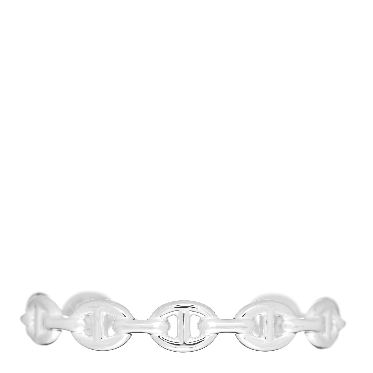 Hermes Sterling Silver MM Chaine d'Ancre Enchainee Cuff Bracelet ST 1 of 5