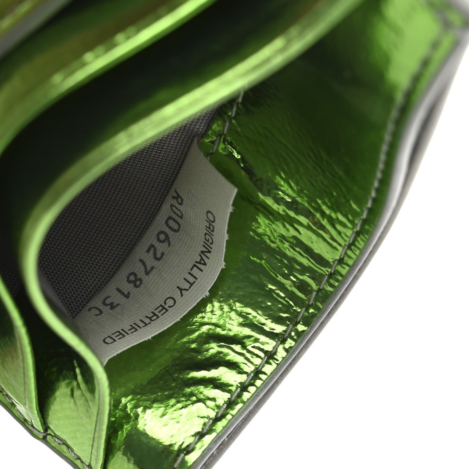 Bottega Veneta Metallic Laminated Goatskin Degrade Intrecciato Credit Card Case Silver Fresh Mint 7 of 8
