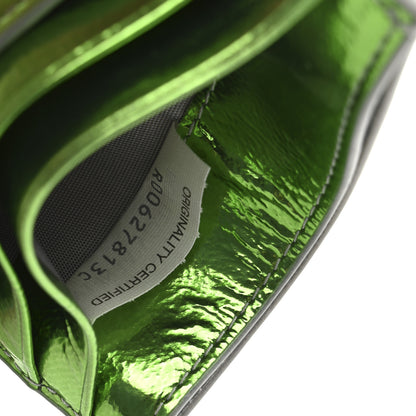 Bottega Veneta Metallic Laminated Goatskin Degrade Intrecciato Credit Card Case Silver Fresh Mint 7 of 8