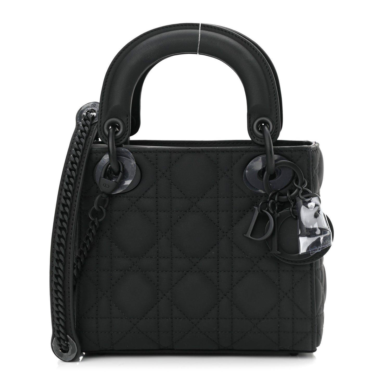 Ultra Matte Calfskin Cannage Mini Lady Dior Black