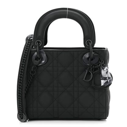 Christian Dior Ultra Matte Calfskin Cannage Mini Lady Dior Black 1 of 12