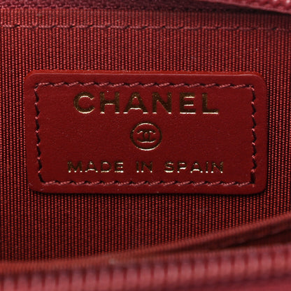 Chanel Caviar Quilted Boy Zip Around Coin Purse Wallet Burgundy 6 of 7