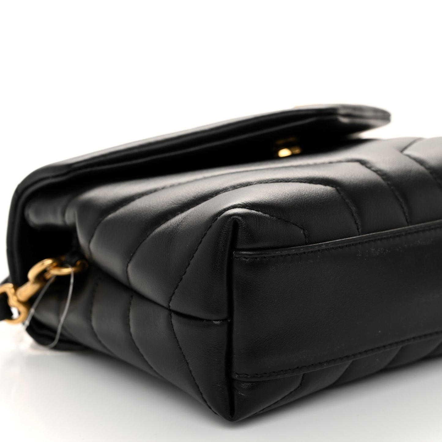 Calfskin Y Quilted Monogram Toy Loulou Crossbody Bag Black