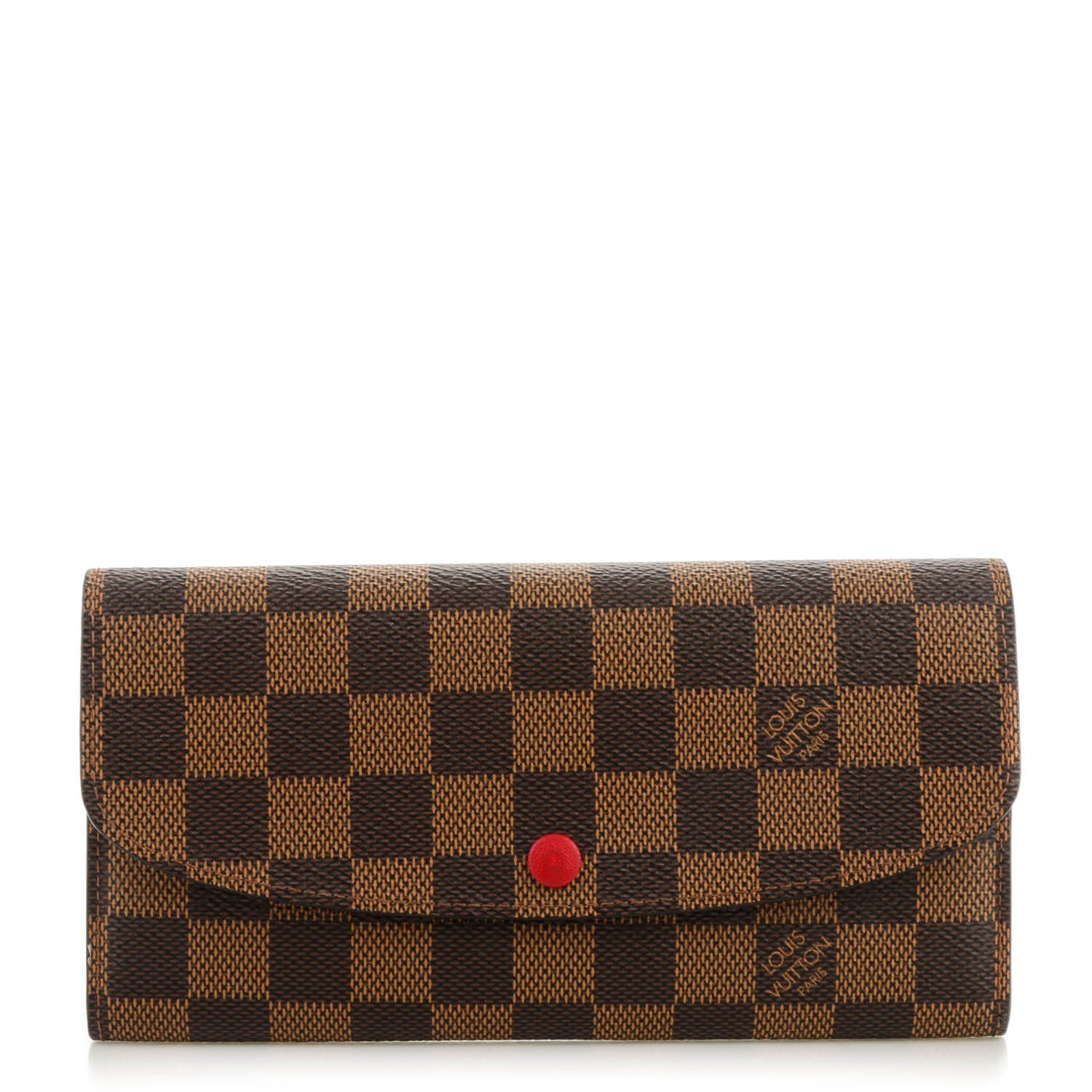 Louis Vuitton Damier Ebene Emilie Wallet Red 1 of 7