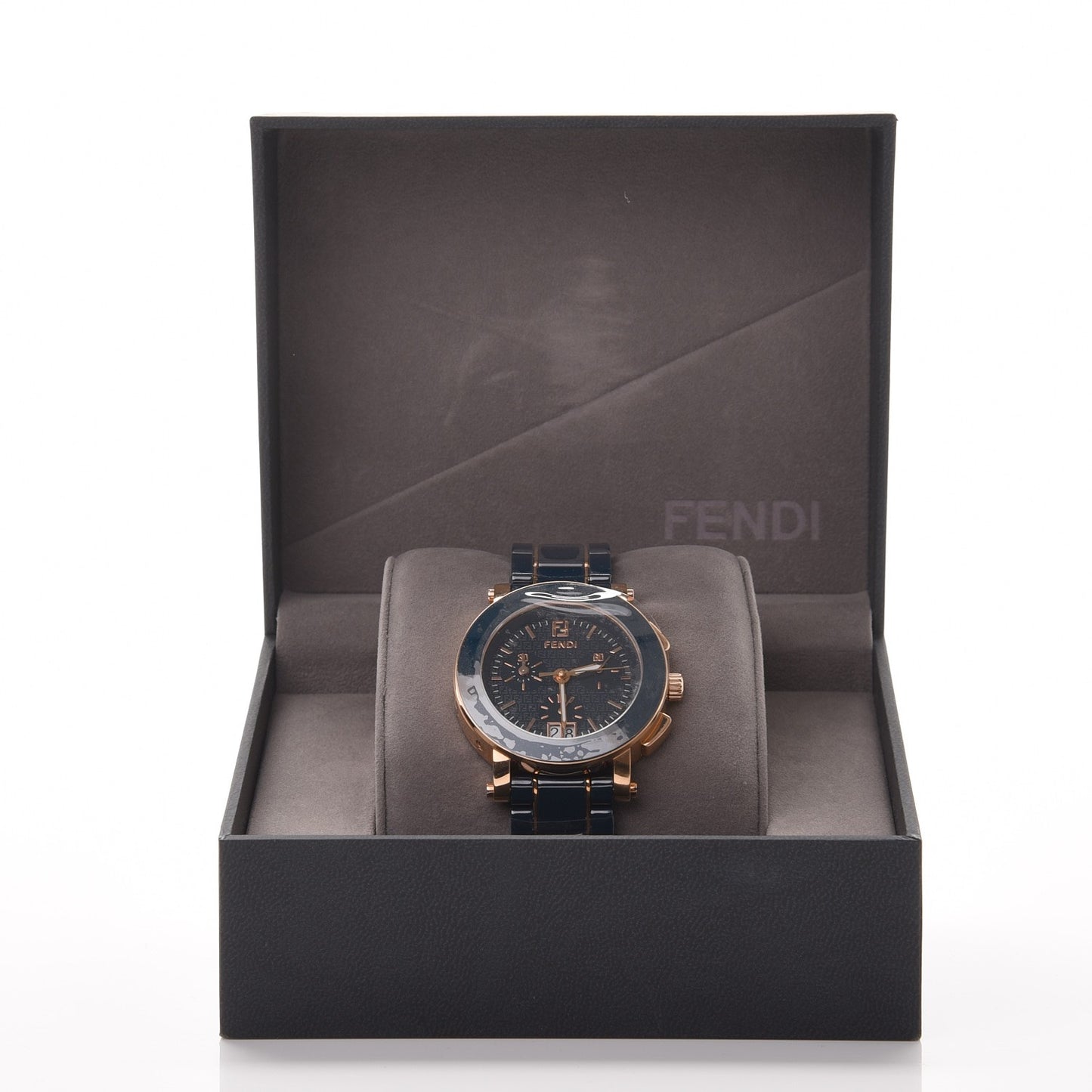 Stainless Steel Ceramic 38mm Chronograph Quartz Watch Blue