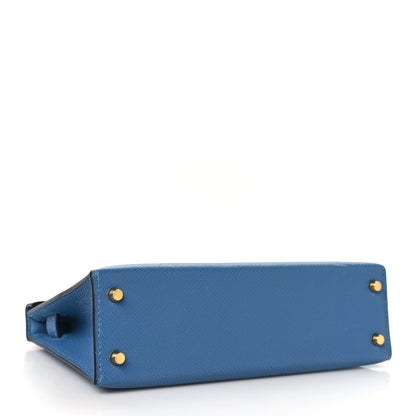 Hermes Epsom Mini Kelly Sellier 20 Bleu Azur 4 of 11