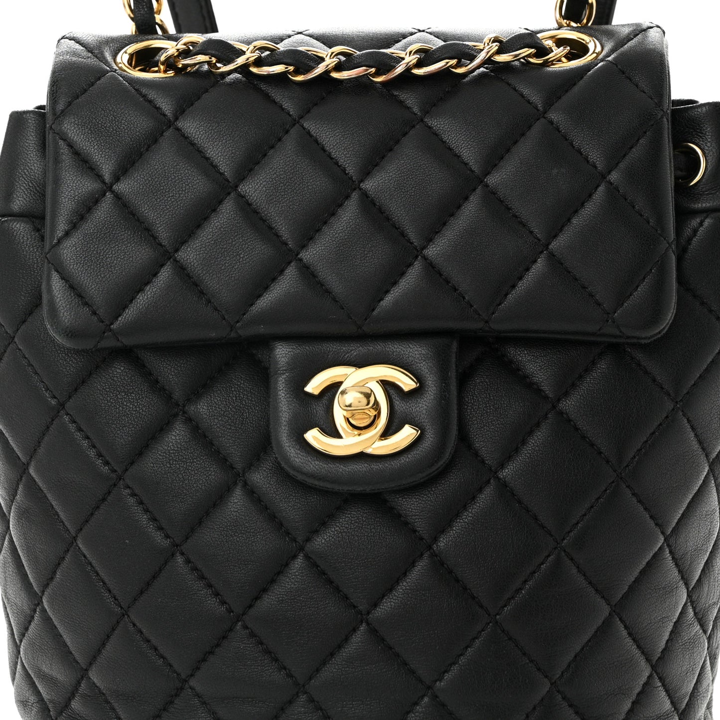 Lambskin Quilted Mini Urban Spirit Backpack Black