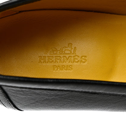 Hermes Goatskin Womens Paris Loafers 39 Black 7 of 9