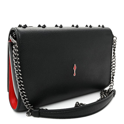 Christian Louboutin Calfskin Spikes Loubinthesky Paloma Clutch Black 3 of 10