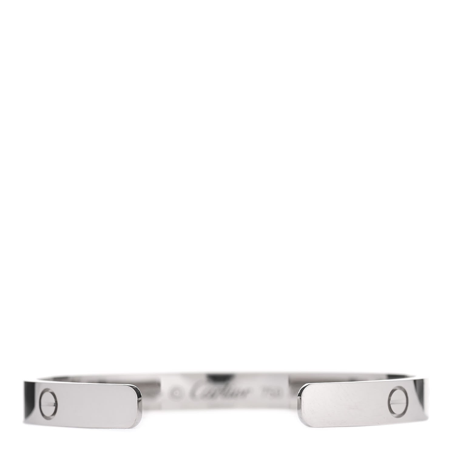 Cartier 18K White Gold LOVE Cuff Bracelet 16 2 of 3