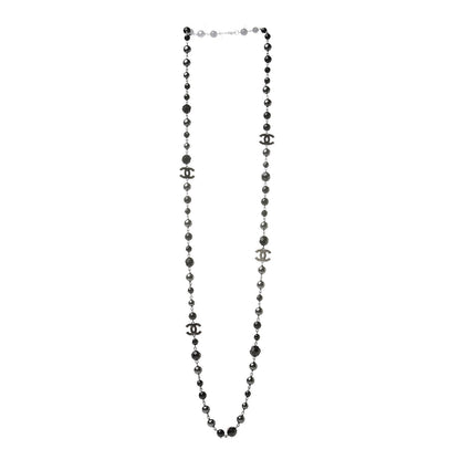 Chanel Ruthenium Bead CC Long Necklace Black 3 of 5