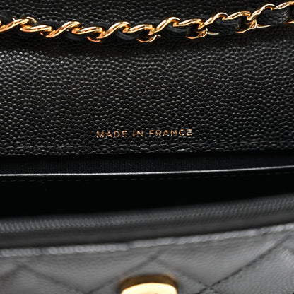 Chanel Caviar Quilted Enamel Coco Casino Flap Phone Holder With Chain Black 7 of 11
