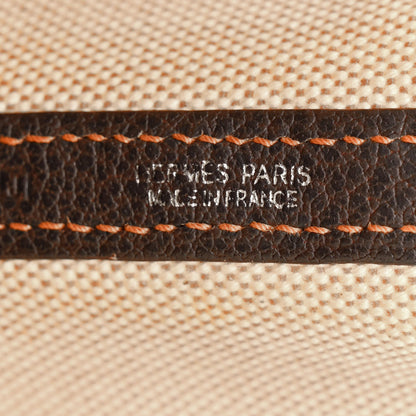 Hermes Buffle Skipper Toile Garden Party 36 MM Tote Marron Fonce 6 of 12