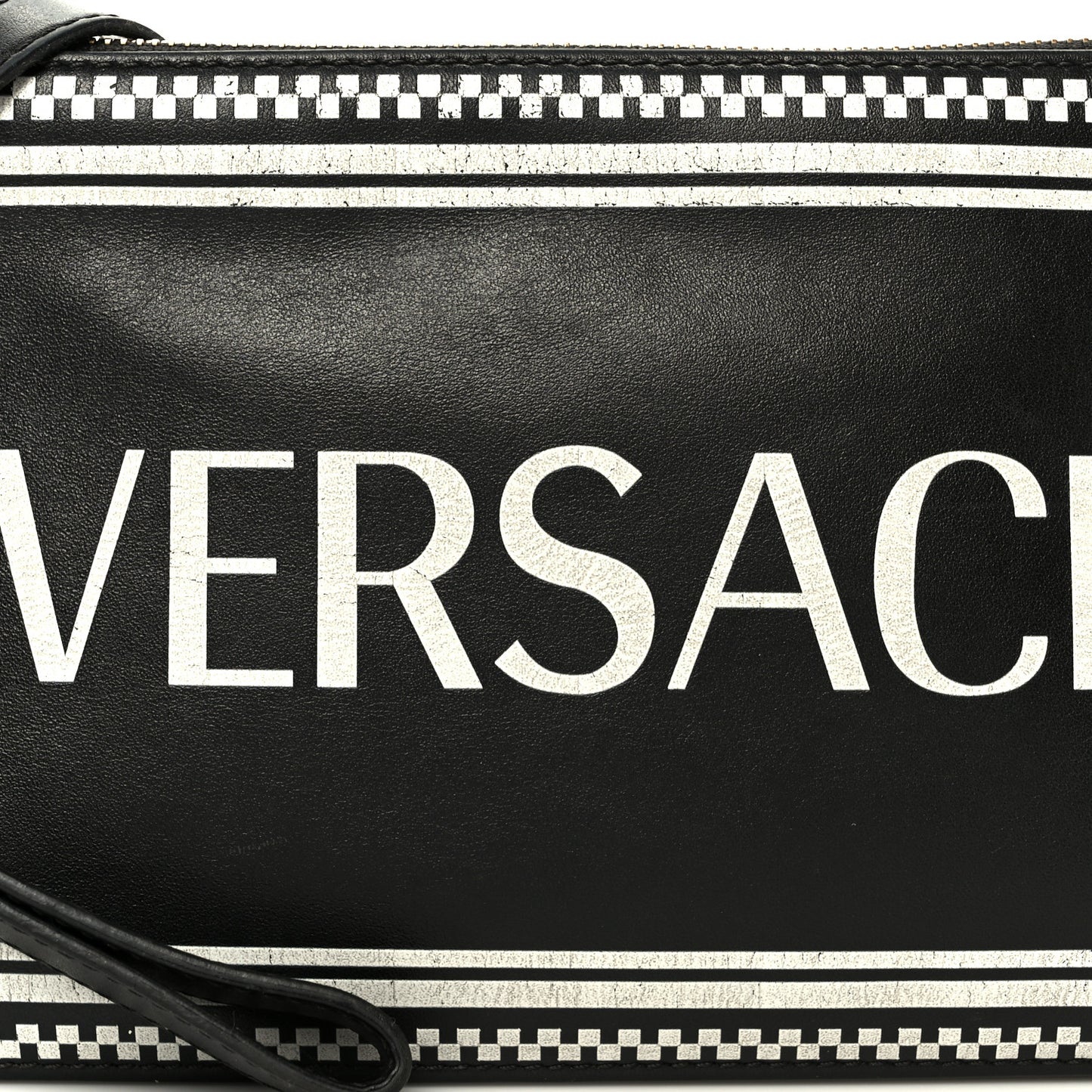Calfskin 90s Logo Pouch Black