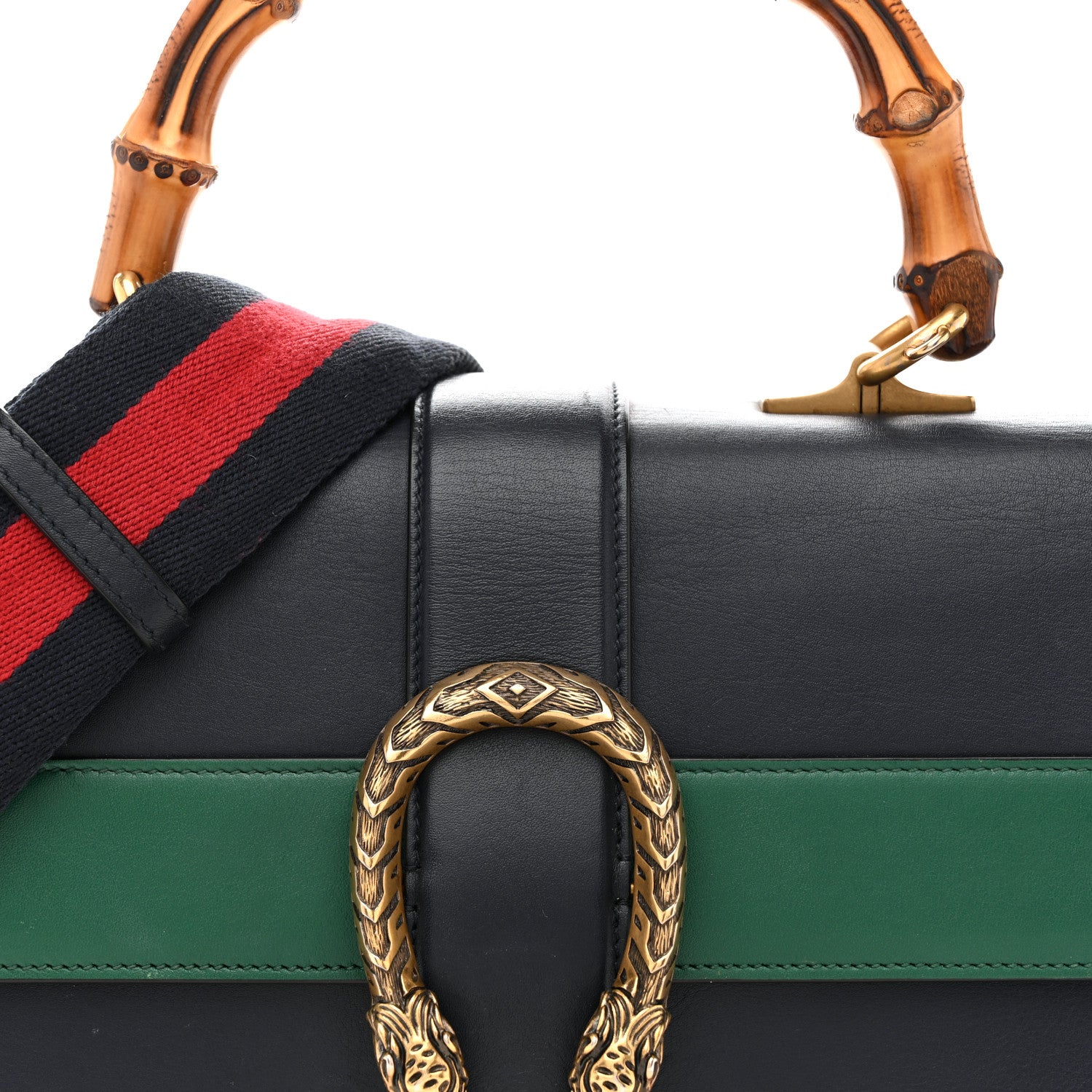 Gucci Moon Calfskin Web Medium Dionysus Bamboo Top Handle Bag Blue