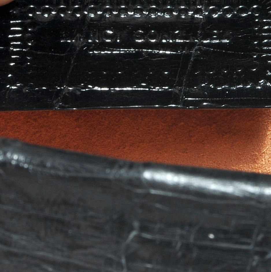 Crocodile Envelope Clutch Black