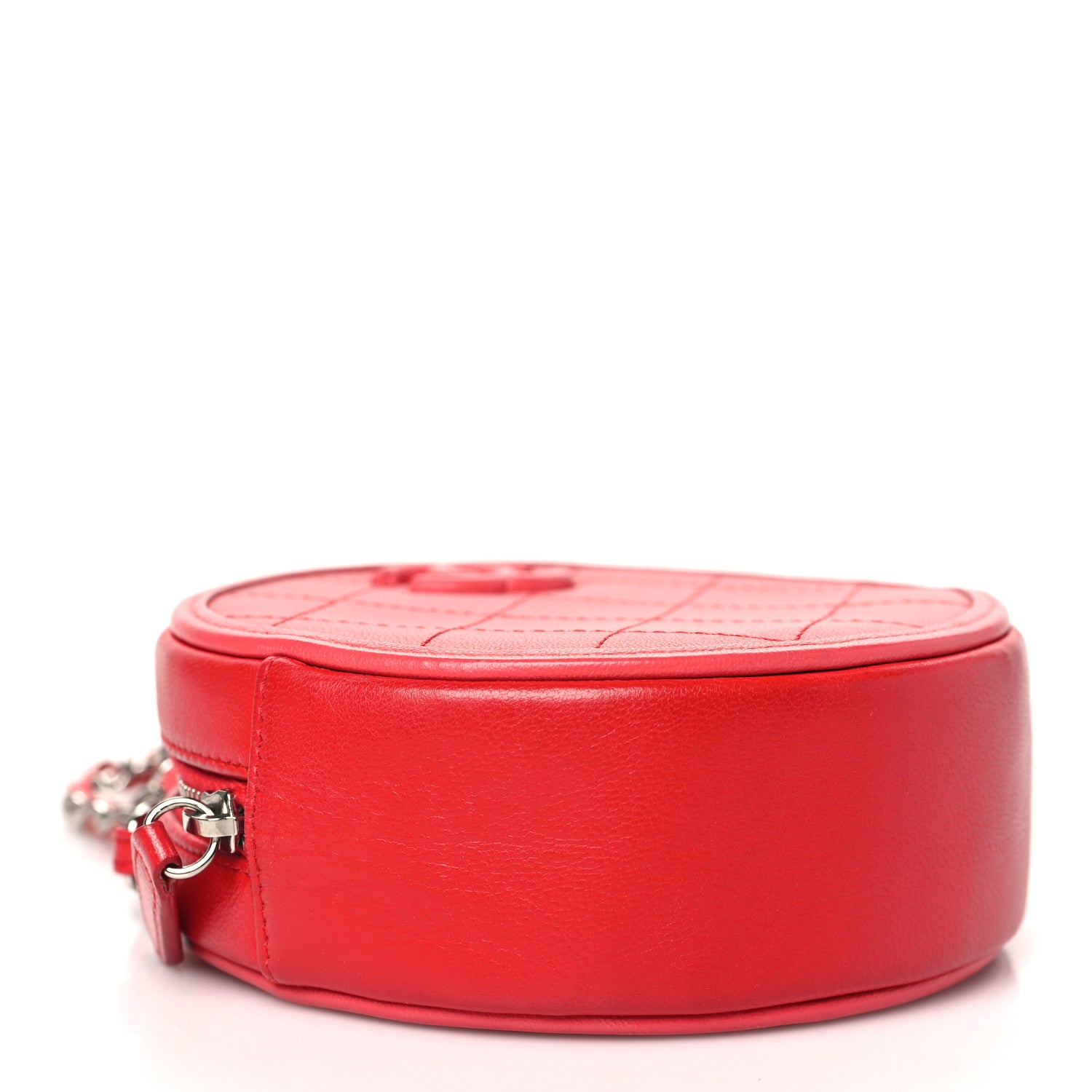 Chanel Calfskin Quilted Bi-Color CC Round Clutch With Chain Pink Red 4 of 11