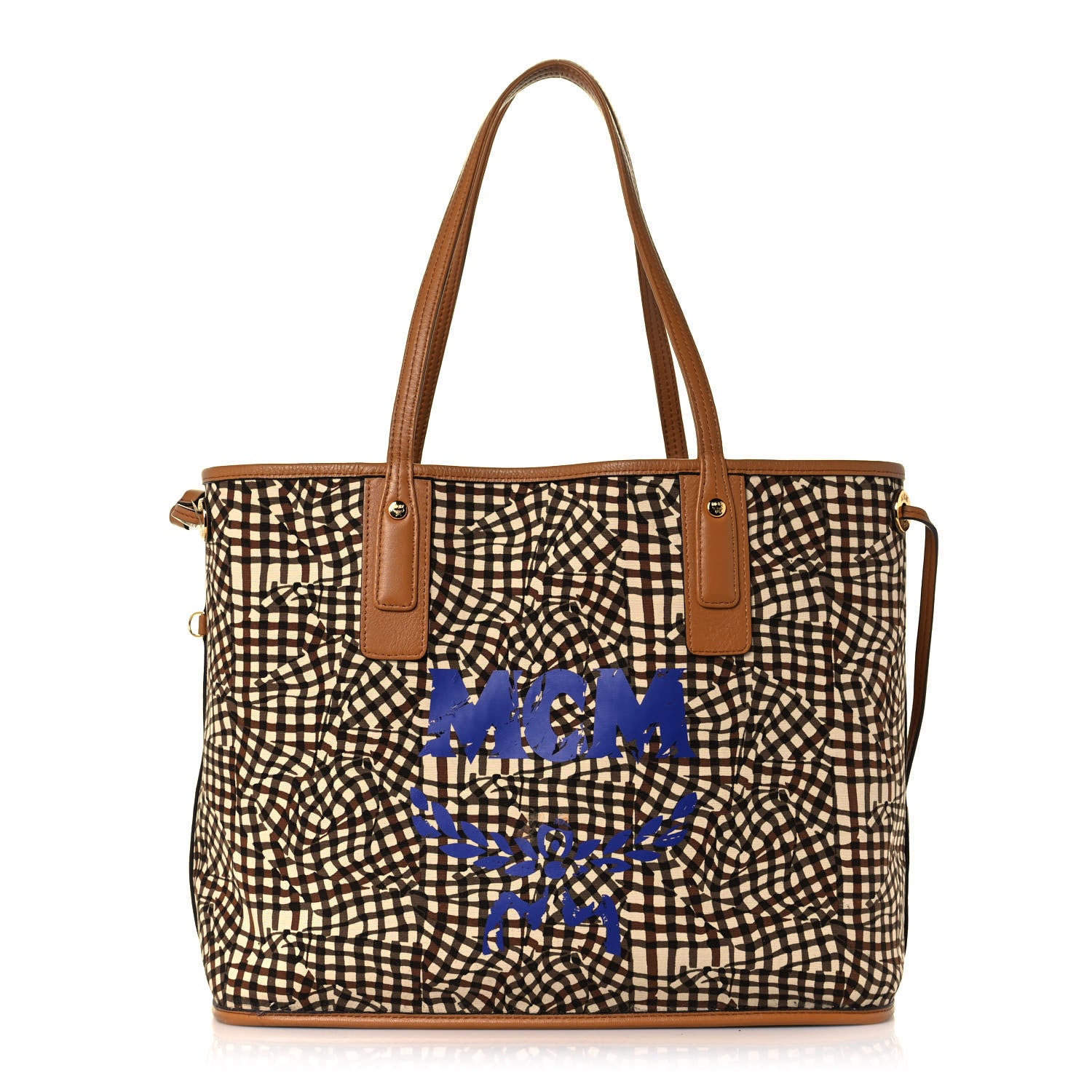 MCM Visetos Medium Liz Reversible Shopper Tote Cognac 12 of 20
