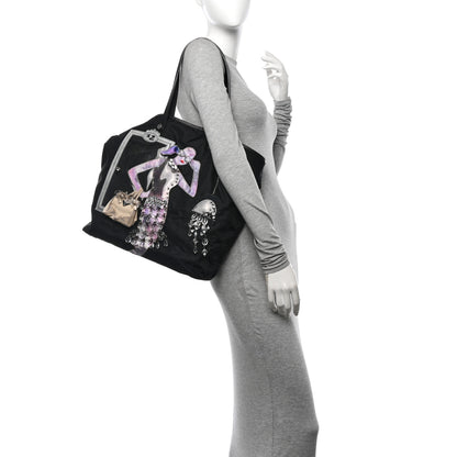 Prada Tessuto Nylon Robot Tote Black 2 of 11
