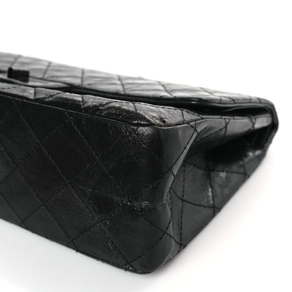 Chanel Glazed Aged Calfskin Quilted 2.55 Reissue 227 Flap So Black 9 of 10