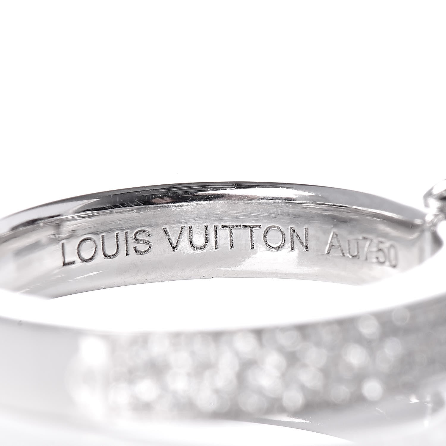 Louis Vuitton 18K White Gold Diamond Lockit Ring 51 5.75 4 of 6
