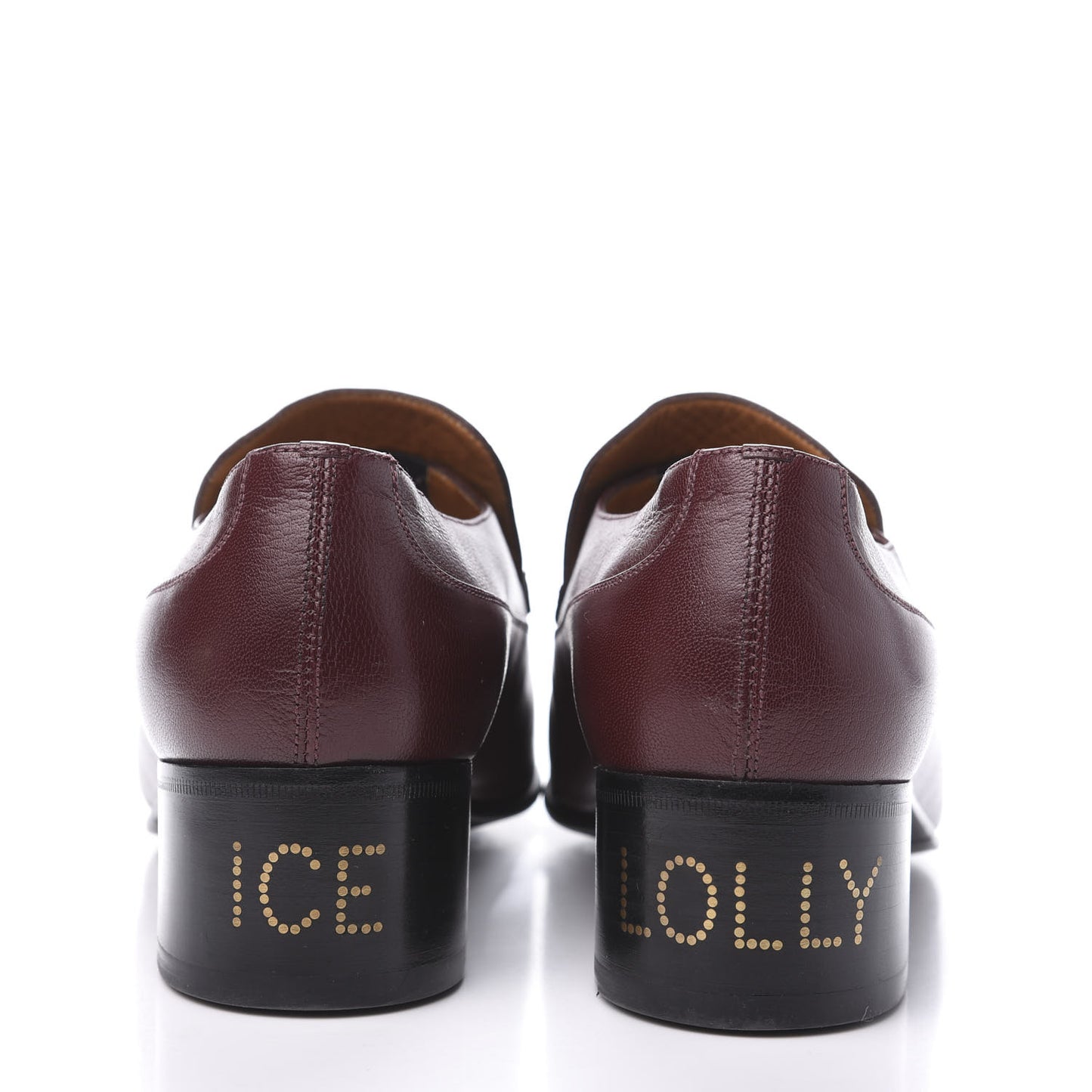 Goatskin Mens Chain Mid Heel Loafers 8 Burgundy