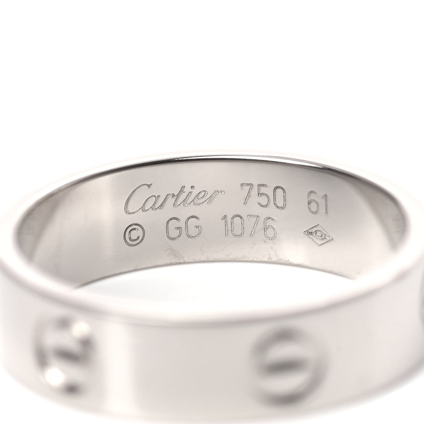 18K White Gold 5.5mm LOVE Ring 61 9.5
