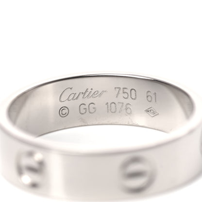 Cartier 18K White Gold 5.5mm LOVE Ring 61 9.5 4 of 5