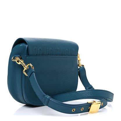 Christian Dior Grained Calfskin Medium Bobby Flap Steel Blue 3 of 10